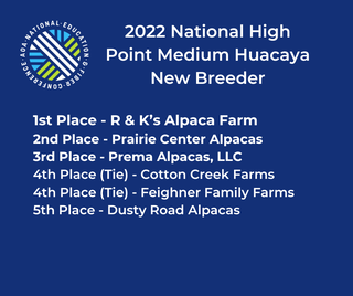 5th Place Nationally Medium Huacaya Ranch