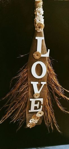 Decorative Broom with Wooden Letters