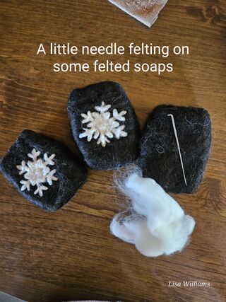 Needle Felting on Felted Soap Workshop