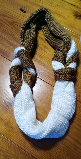 Knit and Braided Infinity Scarf 