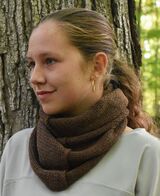 Knit cowl in brown