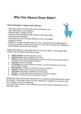 Alpaca dryer balls promote good health