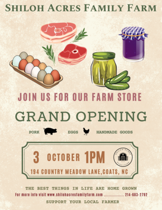 Announcing our farm store grand opening.