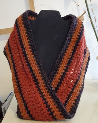 Photo of Muted Striped Infinity Cowl