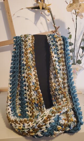 Photo of Multicolored Striped Infinity Scarf