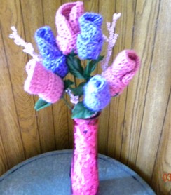 crocheted roses