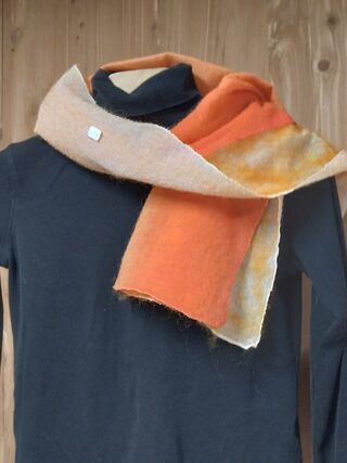 Orange feltloom scarf
