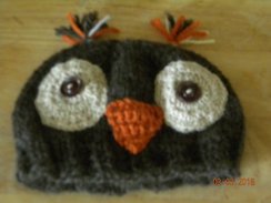Handknit Owl Beanie Hat