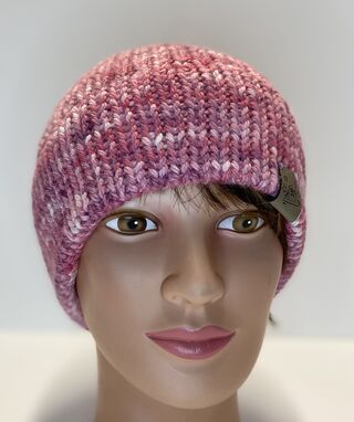 Hand Dyed Knit Alpaca Hat, Pink
