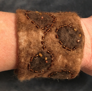 Felted Cuff Bracelet with Beads