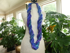 Purple Dyed Alpaca Rug Yarn Necklace
