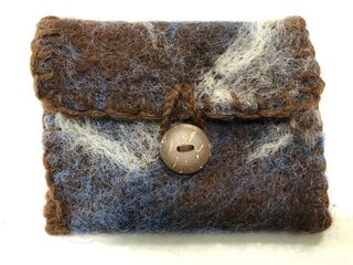 Felted Halo Wallet + Blue/White 