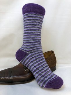 Purple Stripe Alpaca Dress Socks 