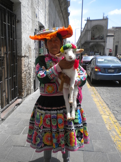 Peruvian woman in traditional dress