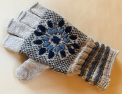 Snow Leopard fingerless gloves