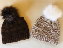 Hand Knit 100% alpaca hats with Pom Pom