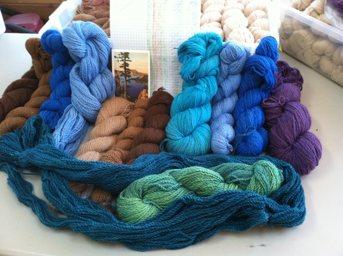 Hand Dyed and Natural colors for a weaving project