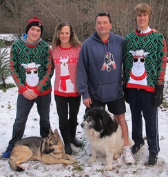 Family Christmas sweater photo