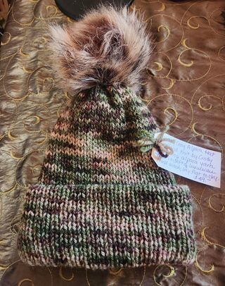 Handmade Knit Hat with Pom pom