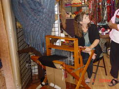 Kelly Teaching Weaving