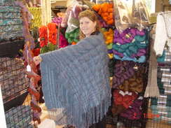 Kelly Modeling Her Weaving Skills With Her Beautiful Hand Woven Shaw