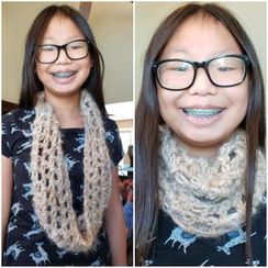 Hope's crocheted roving scarf