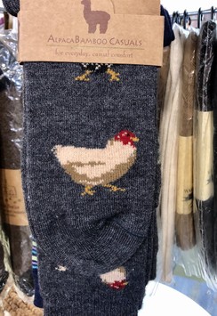 Socks- Alpaca Bamboo Socks with Chickens