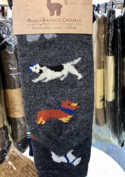 Socks- Alpaca Bamboo Socks with Dogs