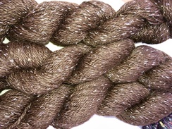 Yarn- Suri Alpaca- Brown & Silver Thread