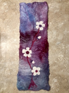 Wall Hanging- Felted Cherry Blossoms