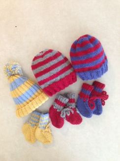 Hand-knit Stripped Baby Sets