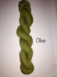 100% Suri Yarn Hand Dyed Olive Green