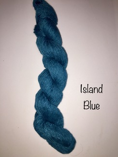 100% Suri Yarn Hand Dyed Island Blue