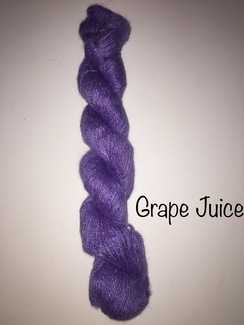 100% Suri Yarn Hand Dyed Grape Juice