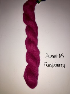 100% Suri Yarn Hand Dyed Raspberry
