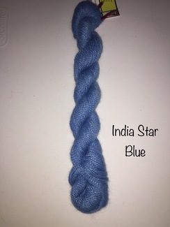 100% Suri Yarn Hand Dyed Blue India Star