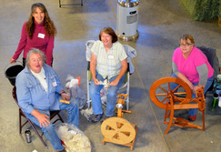 Carol (back row) with local spinners at our Fall FiberArts Fest