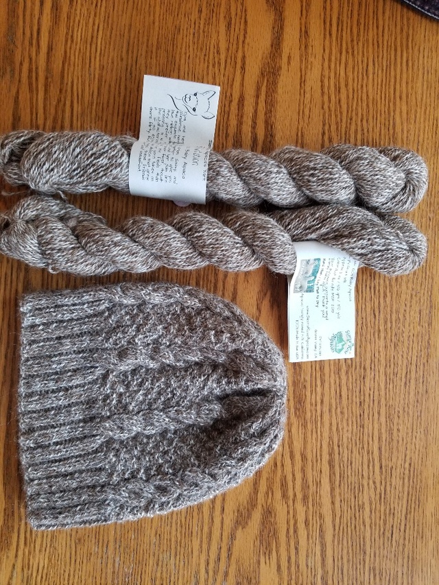 Example of 1 skein cable beanie