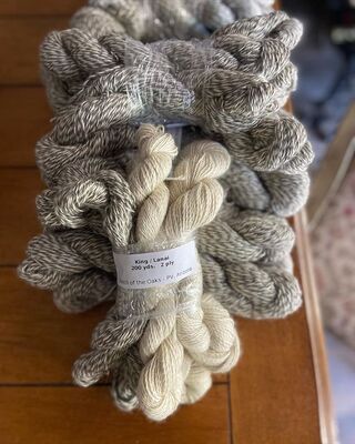 Photo of Grey & beige suri yarn