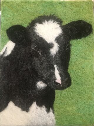 Holstein Calf - Fiber Painting