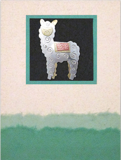 Photo of Whimsical Alpaca Pin Card 