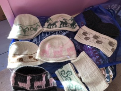 hand knit hats, headbands or kits