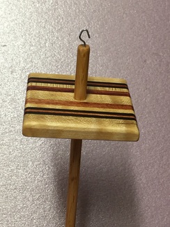 Striped Laminate drop spindle