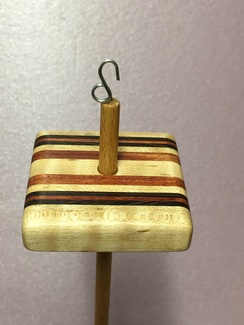 Striped Laminate drop spindle 2