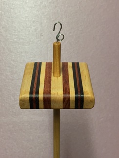 Striped Laminate drop spindle 3