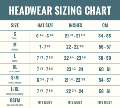 Measure the circumference of your head (INCHES) to determine Size
