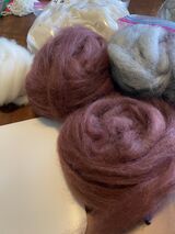 2 Amber Berry with Silver and White Roving