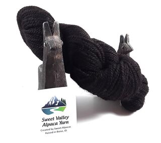 Black Alpaca Yarn 200 Yds 2-Ply Worsted