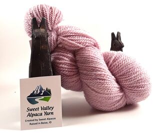 Pink Alpaca Yarn 2-Ply Worsted