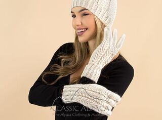 CA-Herringbone Alpaca Gloves